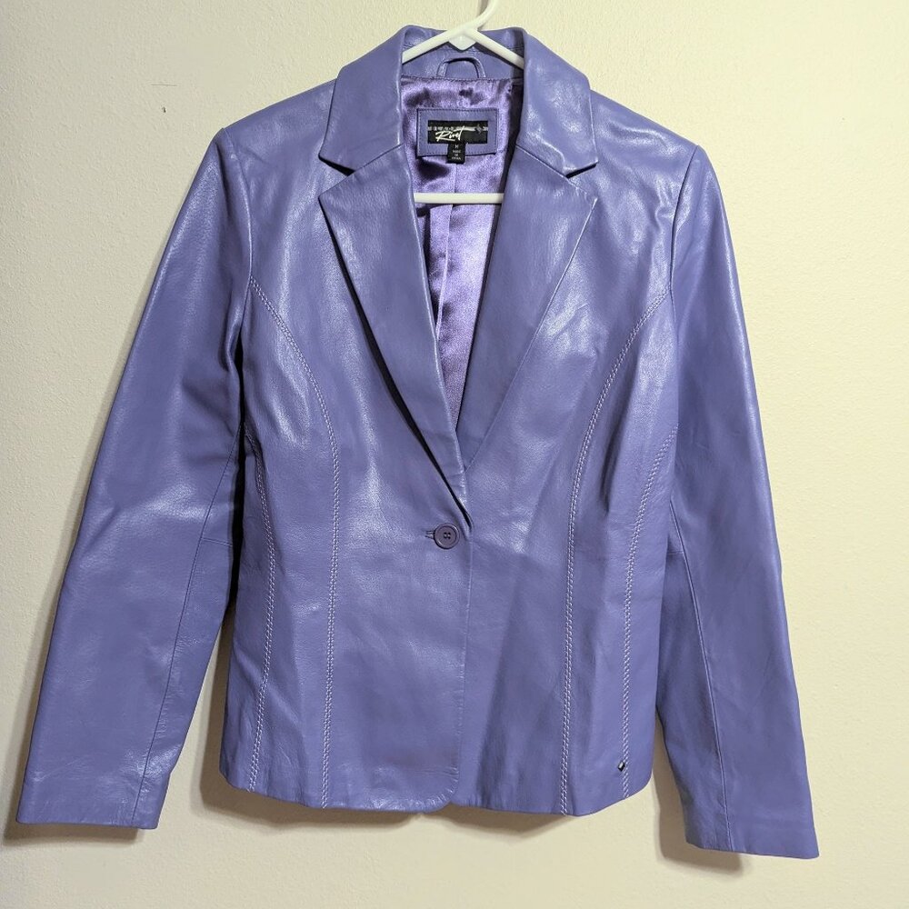 Black Rivet Lavender Purple Leather Blazer Jacket